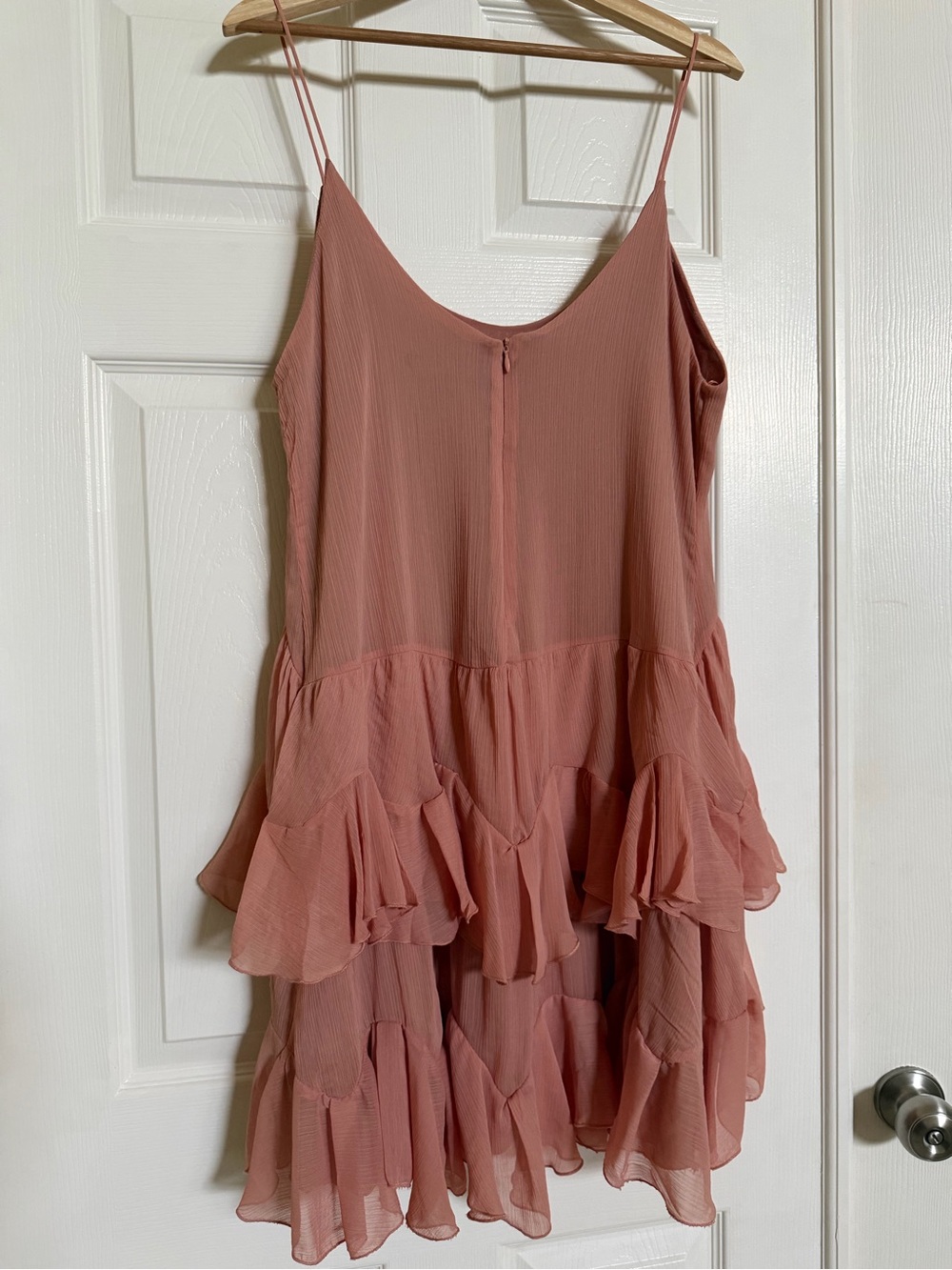 Zara Salmon Pink Ruffled Mini Dress - Picture 9 of 9